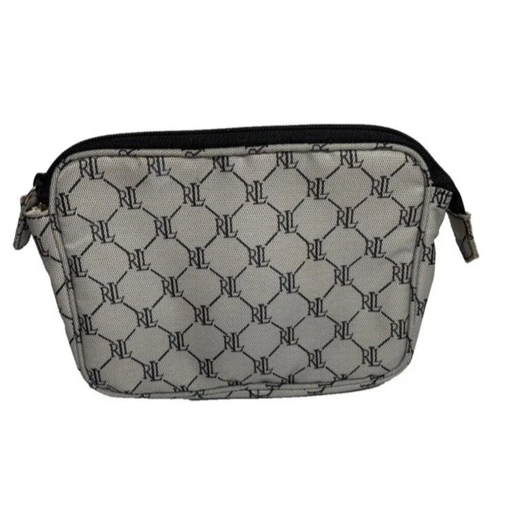 3 Lauren Ralph Lauren Cosmetic Accessory Pouches Bag Logo VTG Gray Diamond